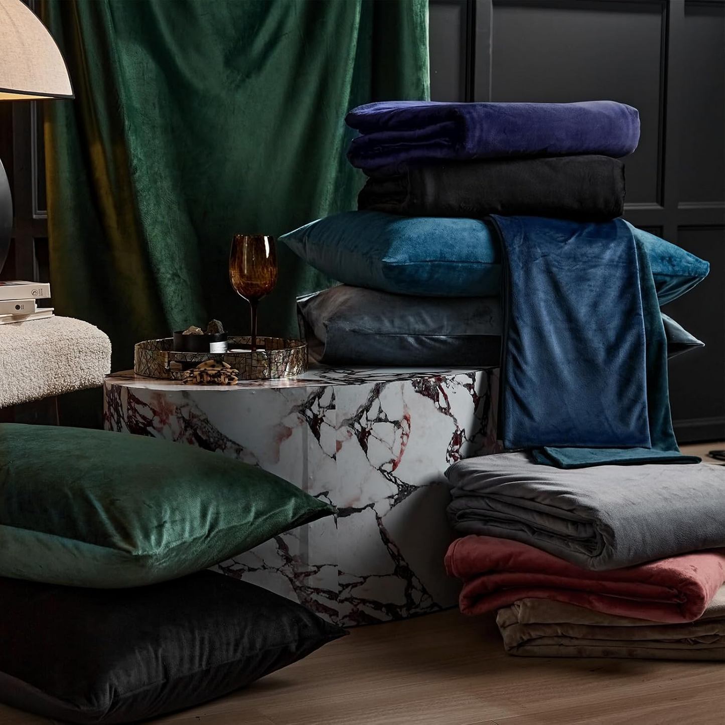 Emerald Green Velvet Duvet Cover Queen Size Flannel Duvet Cover Bedding Sets, 3pcs Ultra Soft Luxury Textured Modern Crystal Velvet Duvet Covers with Zipper Closure