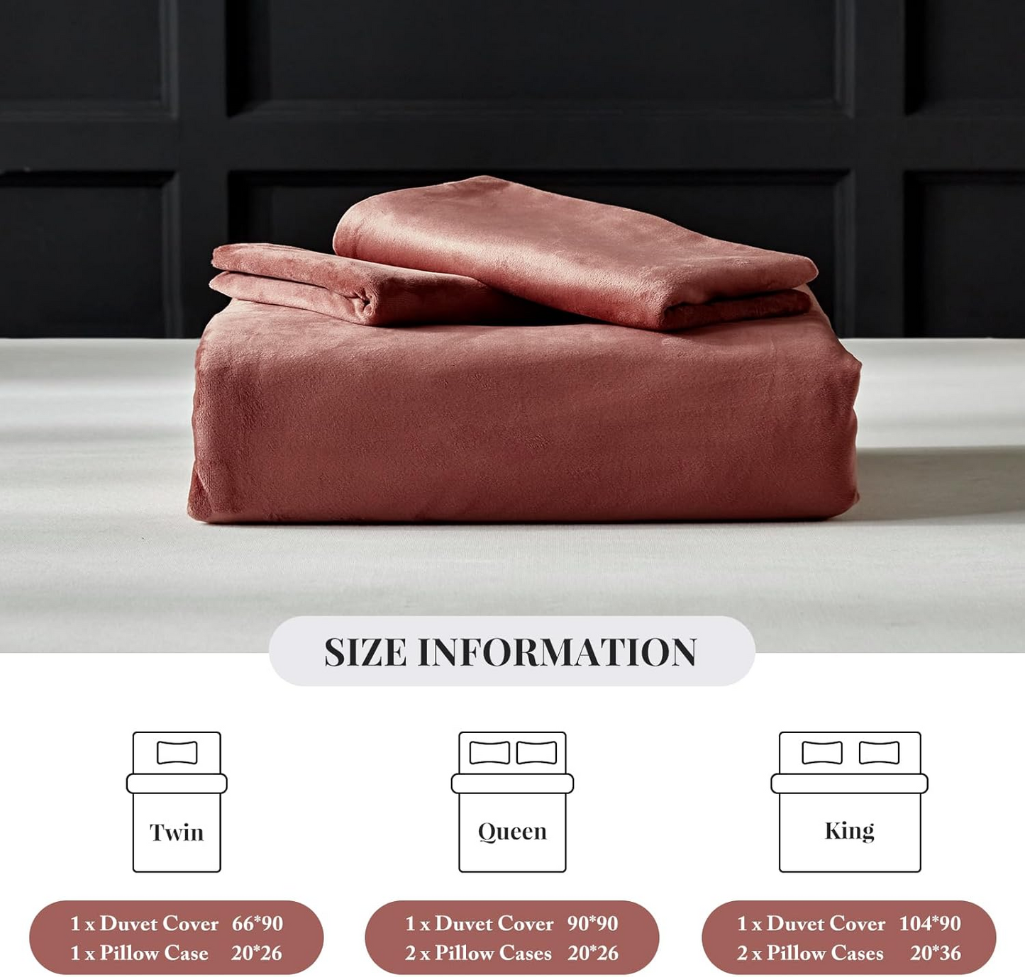 Blush Pink Velvet Duvet Cover Queen Size Flannel Duvet Cover Bedding Sets, 3pcs Ultra Soft Luxury Textured Modern Crystal Velvet Duvet Covers with Zipper Closure